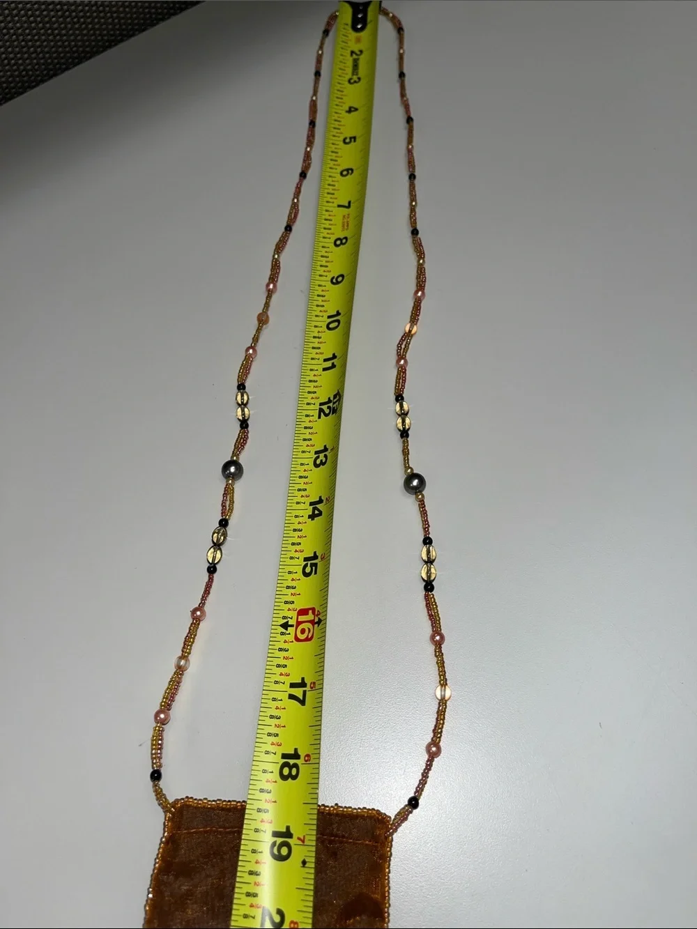 Source Unknown Brown Beaded Fringe Phone Case Charm w/ butterfly